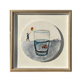 Este vaso también está medio lleno - Obra Original en Acrílico con Hoja de Plata 31 x 31 cm