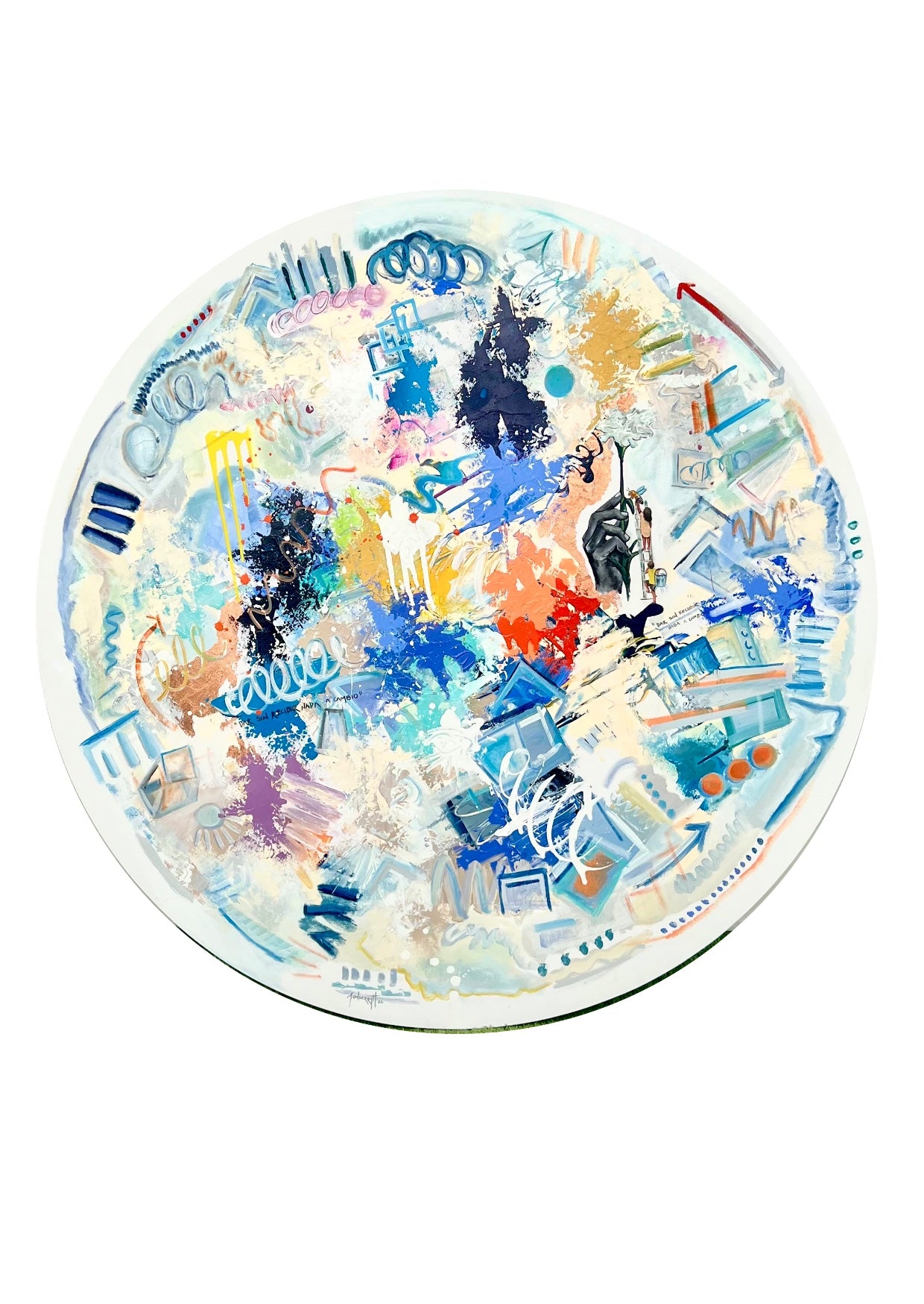 Generosidad - Pintura Original Circular 150x150 cm