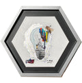 10001 Formas - Arte Original Bastidor Hexagonal con Hoja de Plata | 56x56cm