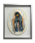 Virgen de Guadalupe - Obra Original en Acrílico con Hoja de Cobre y Plata 65x55cm